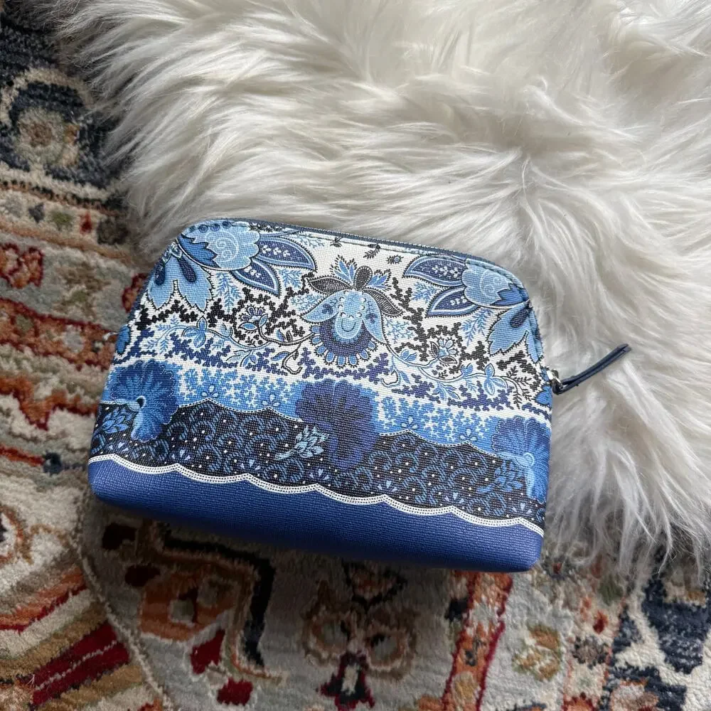 Ann Taylor Loft Blue & White Pouch/Organizer/Clutch - NEW